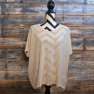 Garnet Hill Neutral Sz S Contemporary Minimalist 100% Organic Linen Blouse
